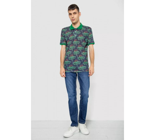 Поло чоловіче з принтом, колір зелено-синій, 247R309