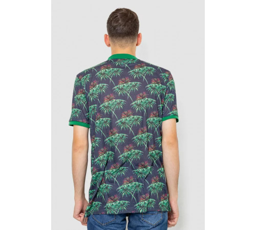 Поло чоловіче з принтом, колір зелено-синій, 247R309