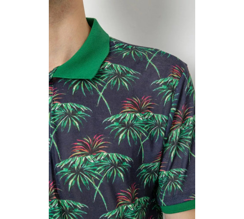 Поло чоловіче з принтом, колір зелено-синій, 247R309