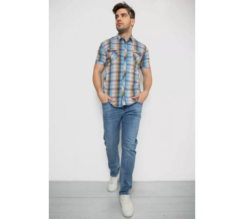 Рубашка мужская с коротким рукавом, цвет разноцветный, 214R7146