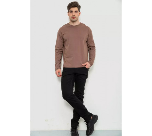 Чоловічий лонгслів однотонний, колір коричневий, 102R3308