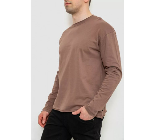 Чоловічий лонгслів однотонний, колір коричневий, 102R3308