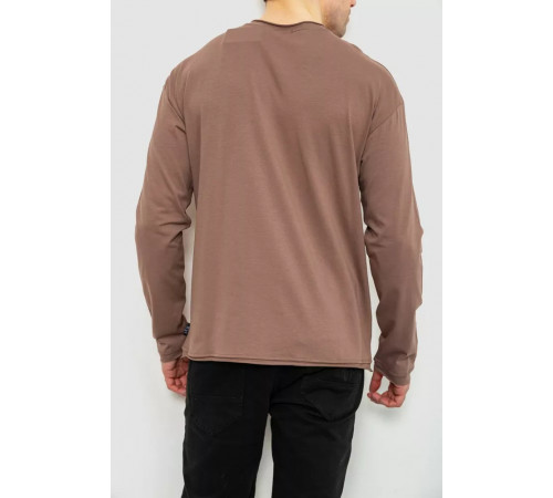 Чоловічий лонгслів однотонний, колір коричневий, 102R3308