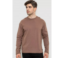 Чоловічий лонгслів однотонний, колір коричневий, 102R3308