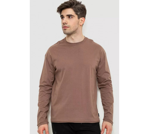 Чоловічий лонгслів однотонний, колір коричневий, 102R3308