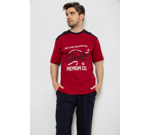 Піжама чоловіча, колір бордово-синій, 243R2015-5