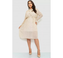 Платье шифоновое, цвет светло-бежевый, 204R721-1.