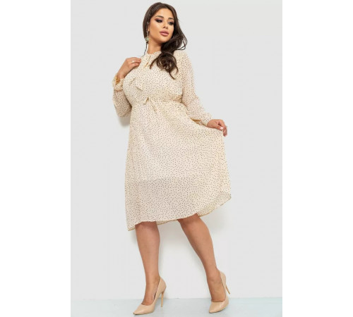 Сукня шифонова, колір світло-бежевий, 204R721-1