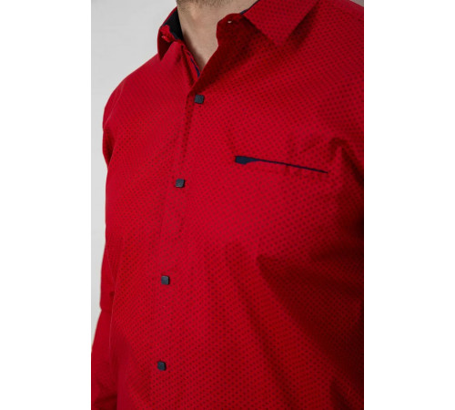 Рубашка мужская с принтом, цвет бордовый, 214R7403.