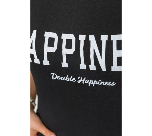 Футболка жіноча з принтом, колір чорний, 221R3063