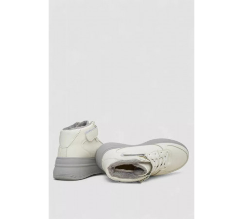 Кросівки жіночі зимові на хутрі, колір біло-сірий, 248RAM02-7