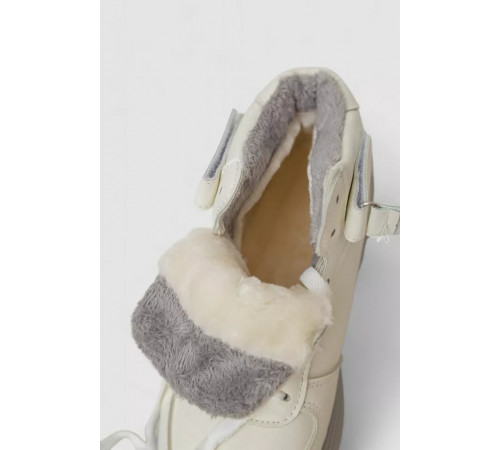 Кросівки жіночі зимові на хутрі, колір біло-сірий, 248RAM02-7