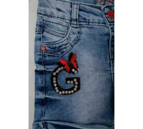 Джинсовые шорты для девочки, цвет синий, 247R1003