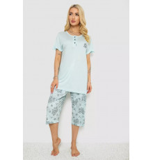 Піжама жіноча з принтом, колір м'ятний, 243R6788