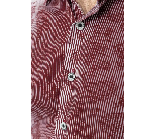 Сорочка чоловіча в смужку, колір біло-бордовий, 131R140125