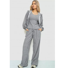 Спорт костюм женский махровый тройка, цвет серый, 102R5250