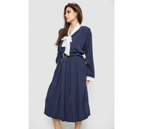Костюм жіночий класичний у горох, колір синьо-білий, 167R3002