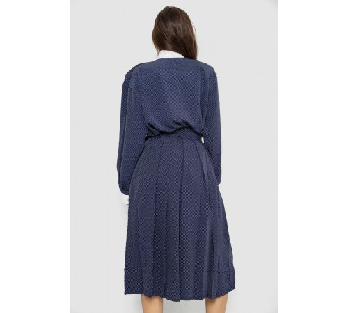 Костюм жіночий класичний у горох, колір синьо-білий, 167R3002