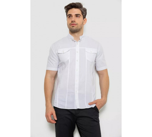 Сорочка чоловіча однотонна, колір білий, 214R6917-2