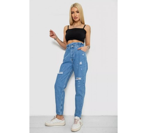 Джинсы женские Mom-fit, цвет голубой, 244R1573 Джинсы женские Mom-fit, цвет голубой, 244R1573