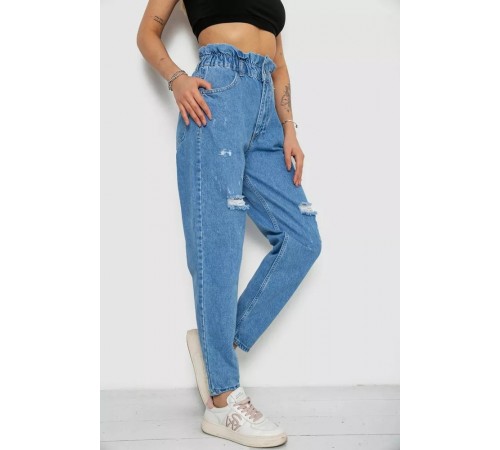 Джинсы женские Mom-fit, цвет голубой, 244R1573 Джинсы женские Mom-fit, цвет голубой, 244R1573