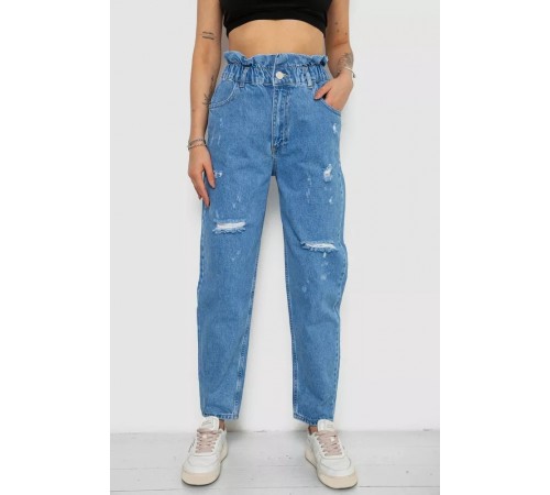 Джинсы женские Mom-fit, цвет голубой, 244R1573 Джинсы женские Mom-fit, цвет голубой, 244R1573