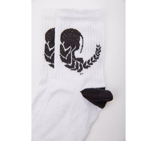 Білі жіночі шкарпетки, з малюнком, 167R520