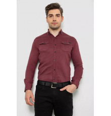 Рубашка мужская однотонная, цвет бордовый, 214R16176