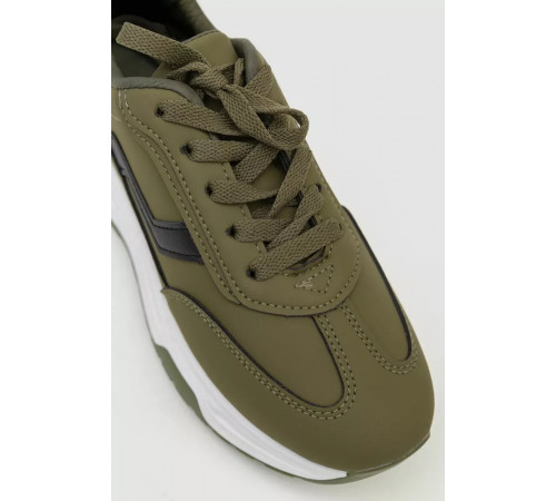 Кросівки жіночі екошкіра, колір хакі, 243R186-131