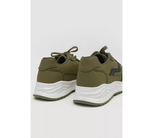 Кросівки жіночі екошкіра, колір хакі, 243R186-131