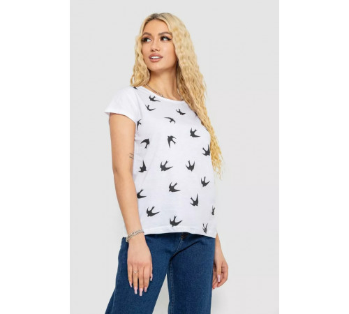 Футболка жіноча з принтом, колір білий, 244R2214