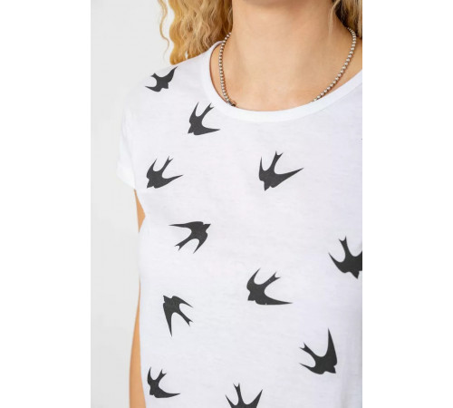 Футболка жіноча з принтом, колір білий, 244R2214