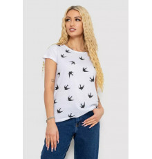 Футболка жіноча з принтом, колір білий, 244R2214