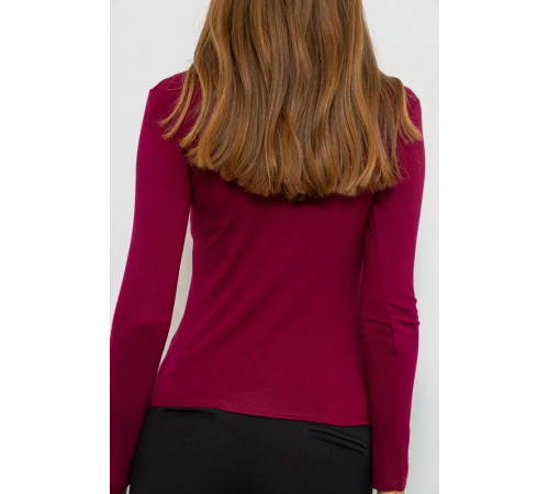 Жіночий лонгслів з коміром, колір бордовий, 186R308