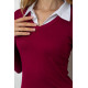 Жіночий лонгслів з коміром, колір бордовий, 186R308