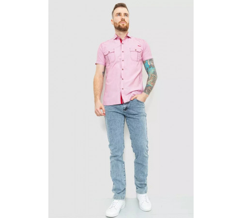 Сорочка чоловіча смужка, колір рожевий, 186R1429