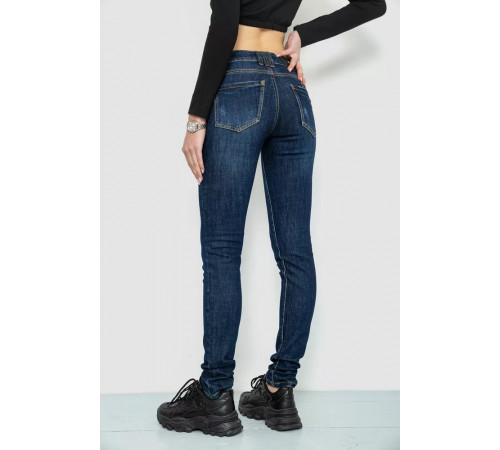 Джинси жіночі з потертостями, колір синій, 244R5963