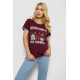 Піжама жіноча з принтом, колір бордовий, 243R30018