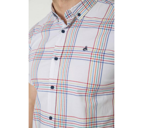 Сорочка чоловіча в смужку, колір білий, 214R841