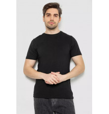 Футболка чоловіча однотонна базова, колір чорний, 244R2408