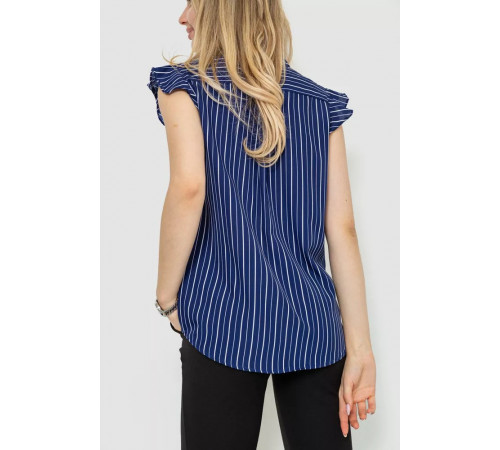 Блуза в смужку, колір синій, 244R193