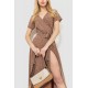 Сарафан у горох, колір коричнево-білий, 241R157