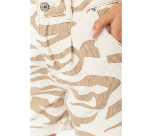 Джинсові шорти жіночі, колір бежево-коричневий, 164R5556