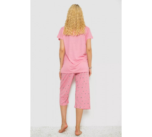 Піжама жіноча з принтом, колір рожевий, 243R7062