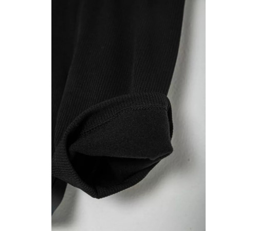 Детские шорты в рубчик на флисе, цвет черный, 102R412