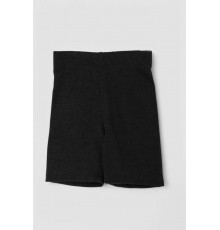 Детские шорты в рубчик на флисе, цвет черный, 102R412