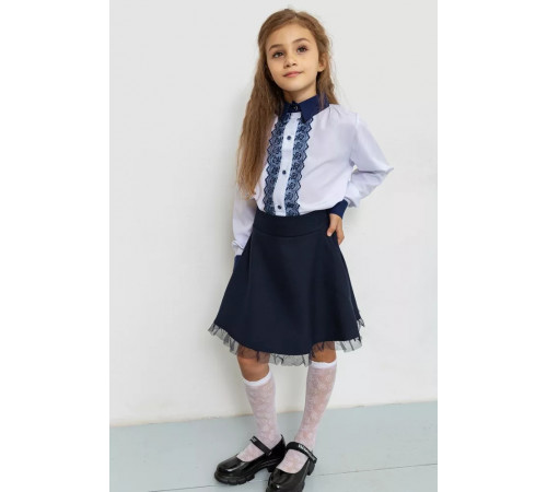 Блузка ошатна для дівчаток, колір біло-синій, 172R201-1
