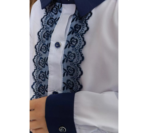 Блузка ошатна для дівчаток, колір біло-синій, 172R201-1