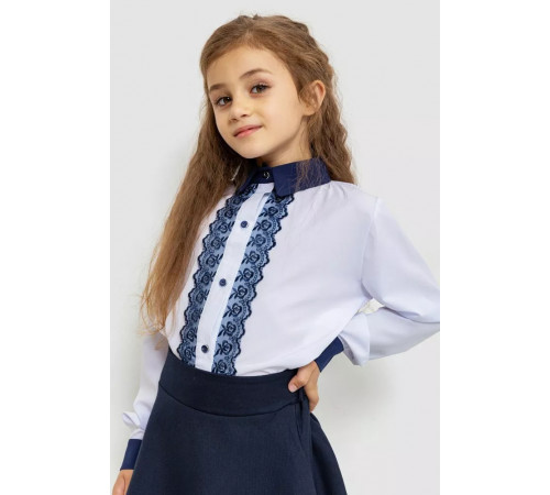 Блузка ошатна для дівчаток, колір біло-синій, 172R201-1