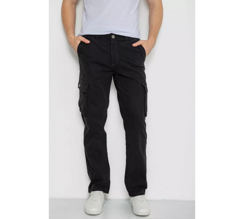 Штани чоловічі з кишенями, колір чорний, 244R2078